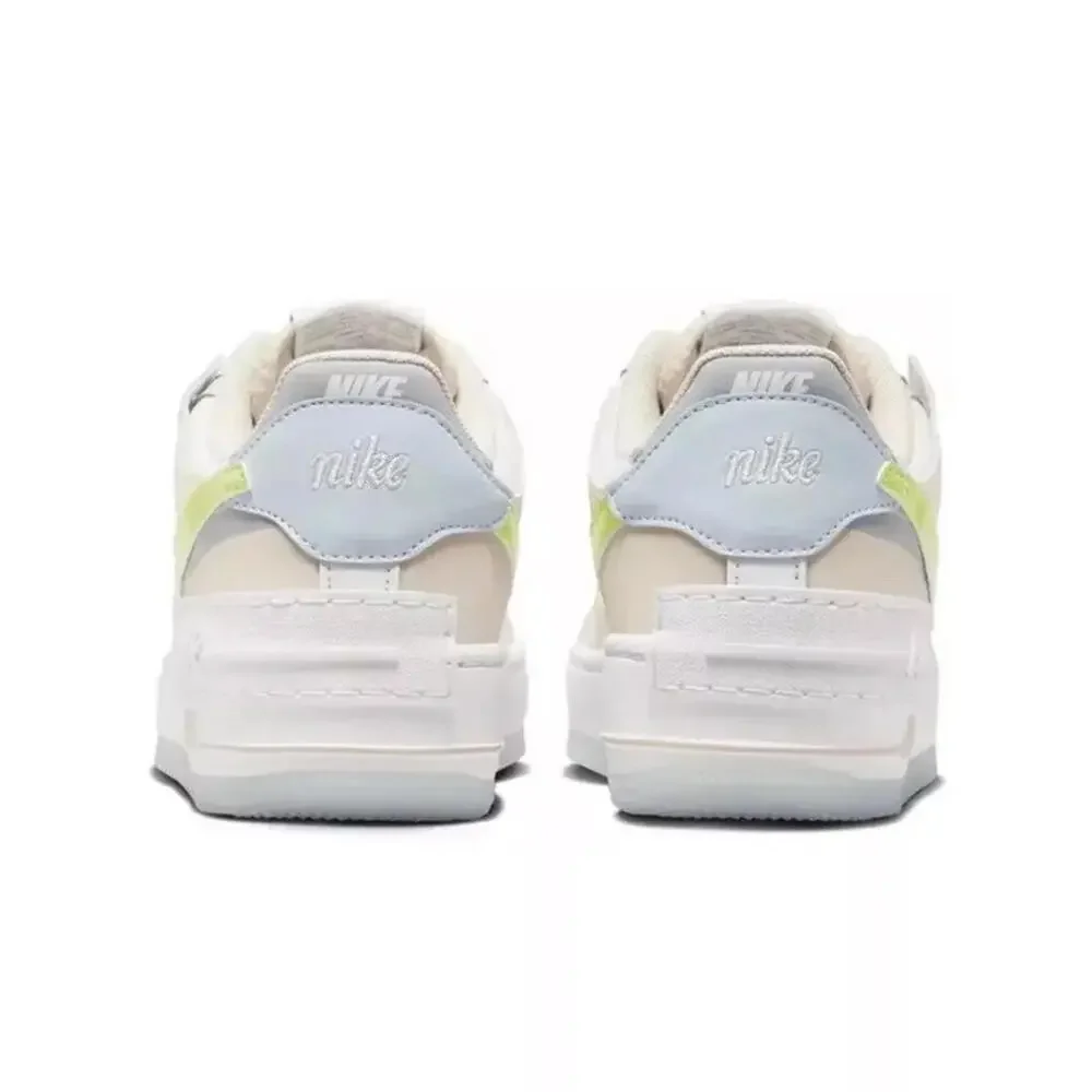 $134 Women Nike Air Force 1 Shadow Shoes White/Lemon/Wolf Grey FB7582 Size 9.5 - Picture 5 of 12